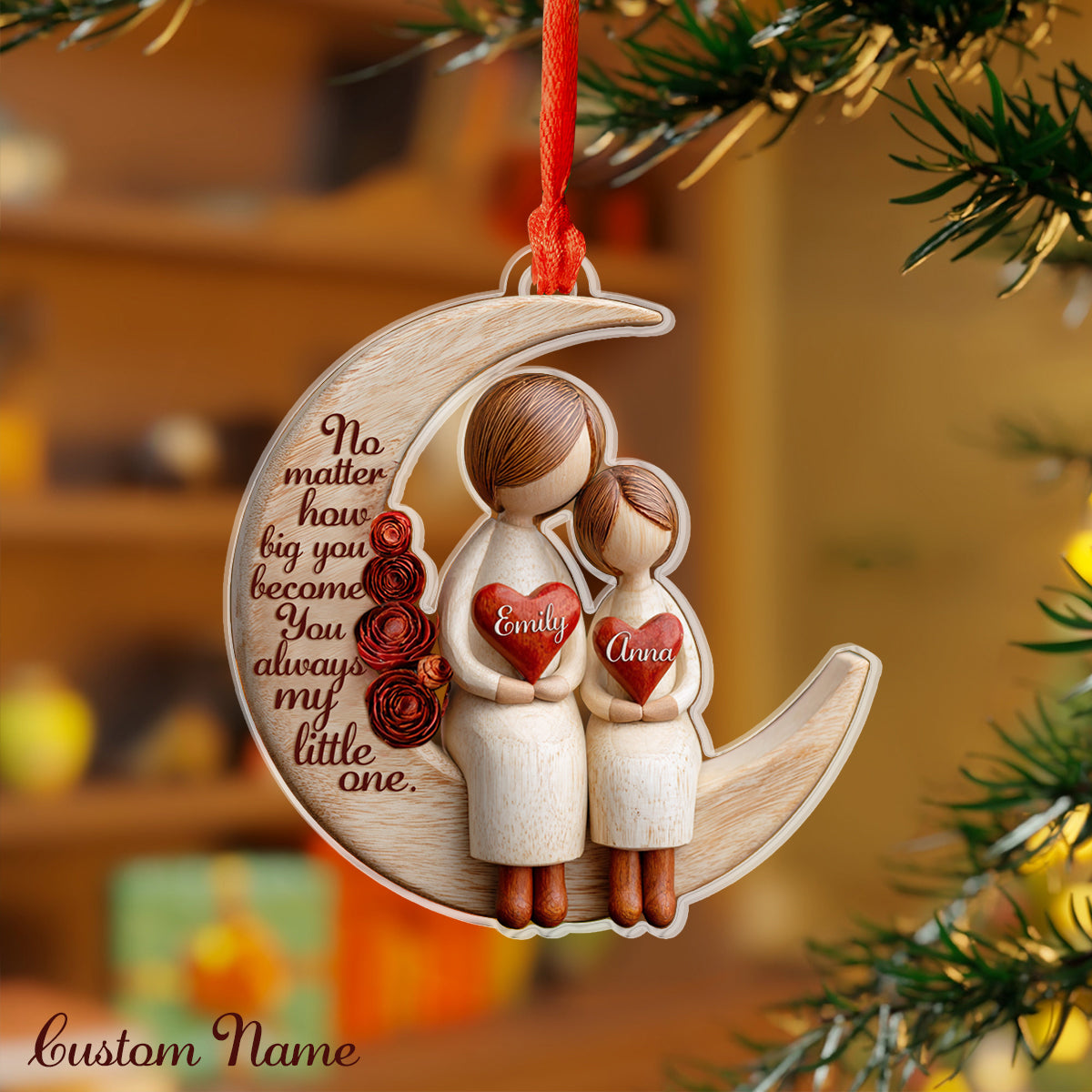Shineful 2D Acrylic Ornament Personalized Family Moon Love