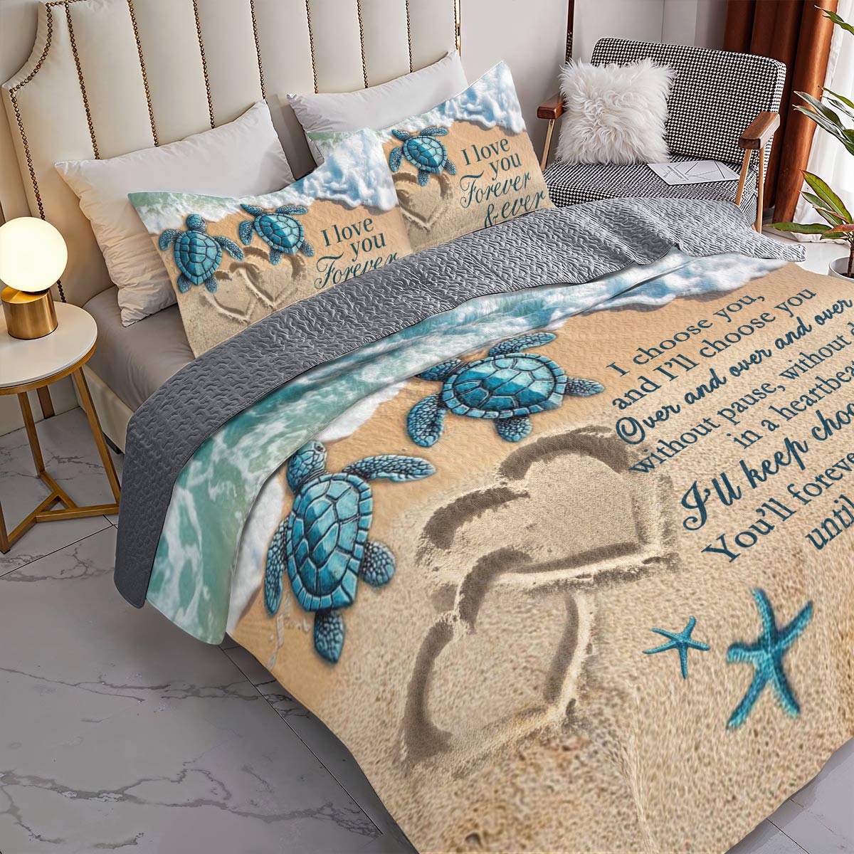 Shineful All Season Quilt 3-Piece Set Turtle Lover