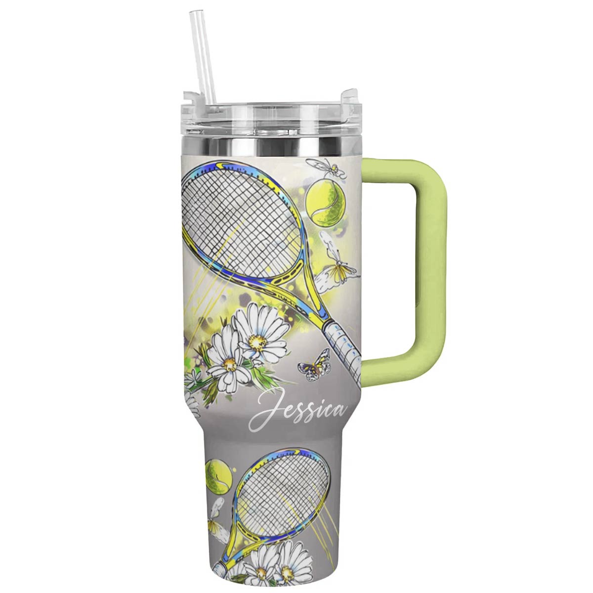 Shineful Personalized Tumbler Elegent Tennis