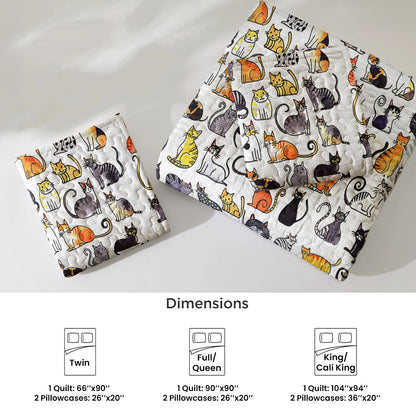 Shineful All Season Quilt 3-Piece Set Cats In My Life