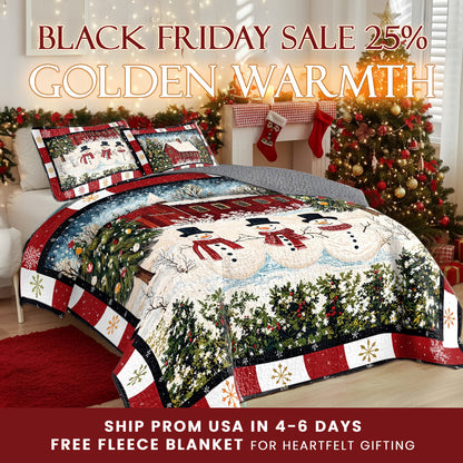Shineful Quilt 3-Piece Set Country Christmas Charm