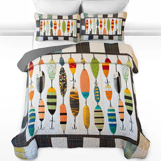 Shineful All Season Quilt 3-Piece Set Fishing Gone Fishin'