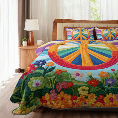 Shineful Quilt 3-Piece Set Peace Bloom