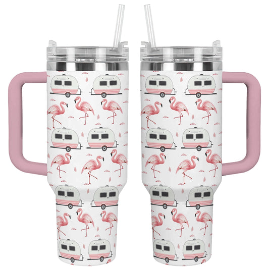Shineful Tumbler Pink Flamingo Camper