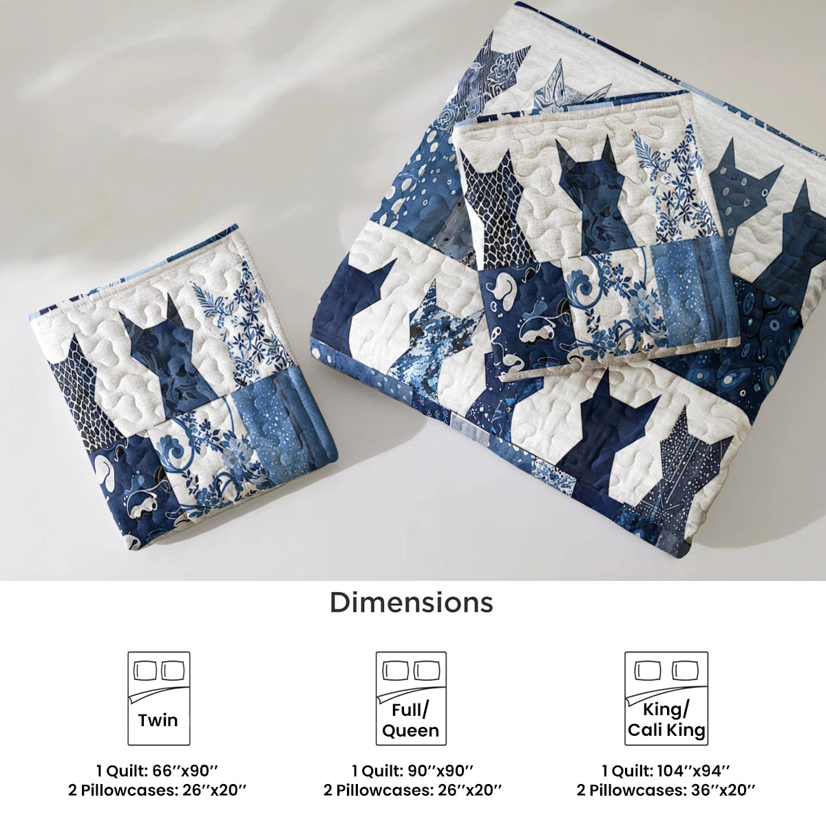 Shineful All Season Quilt 3-Piece Set Elegent Catmom Flowers