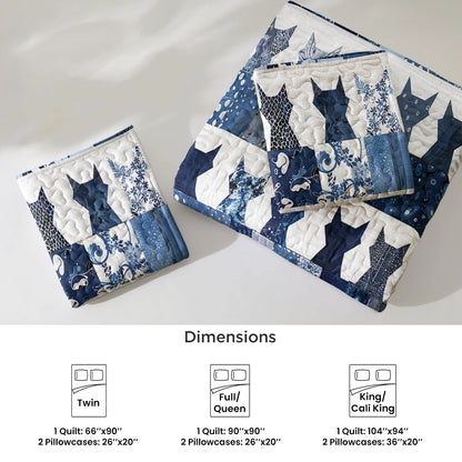 Shineful All Season Quilt 3-Piece Set Elegent Catmom Flowers