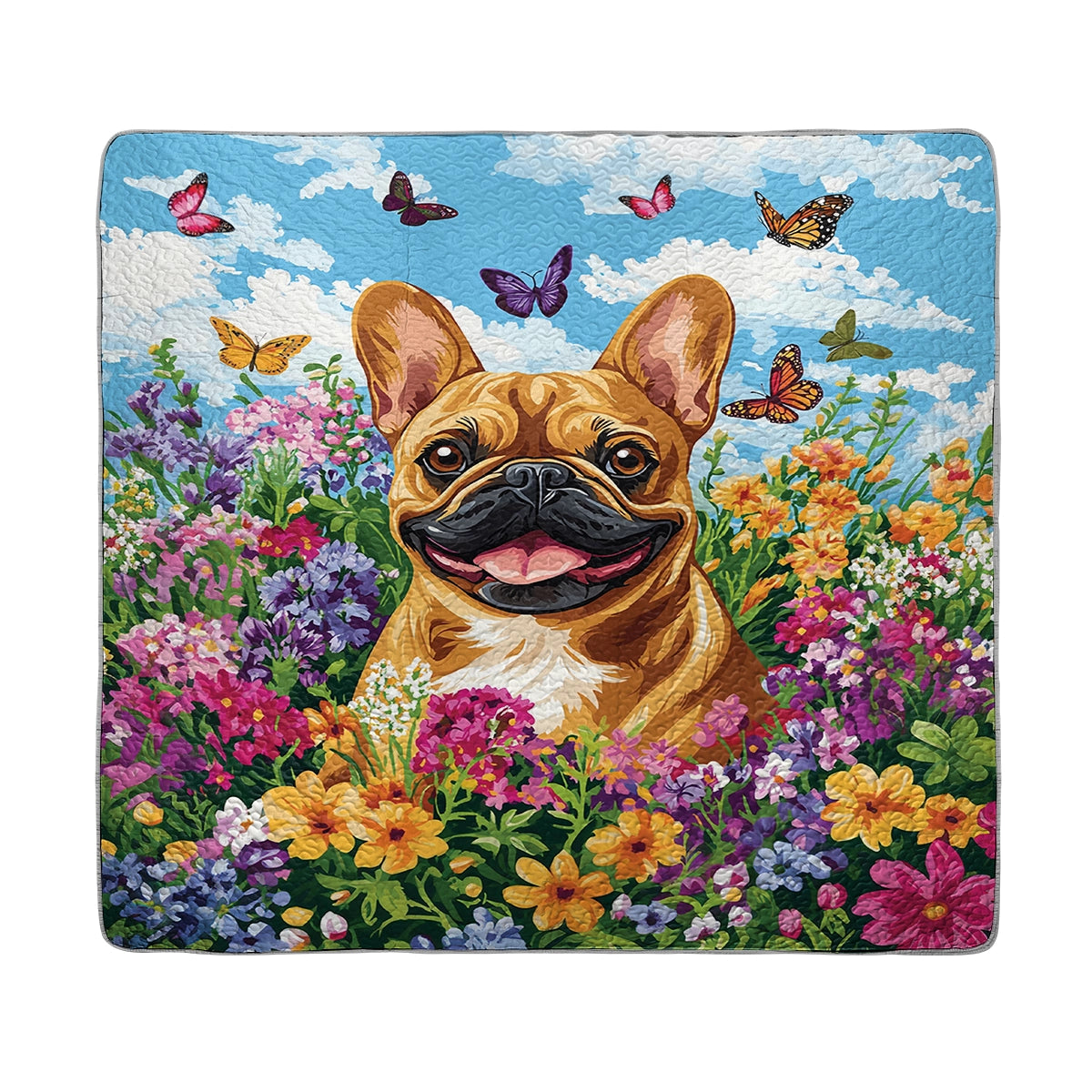 Shineful All Season Quilt 3-Piece Set - Frenchie Floral Fantasy