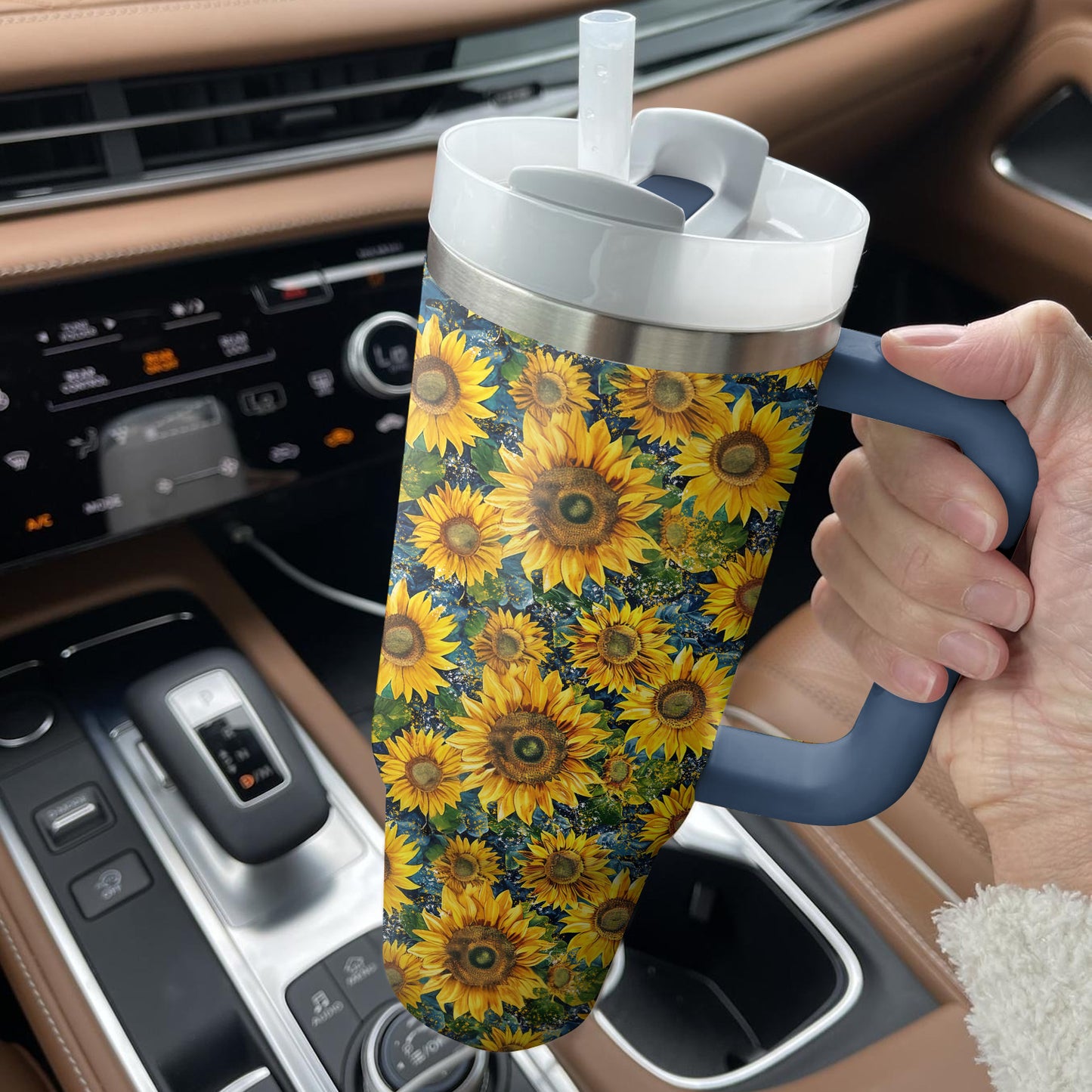 Shineful Tumbler Bright Sunflower Pattern