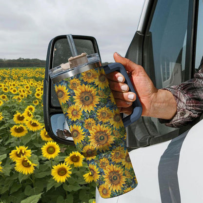 Shineful Tumbler Bright Sunflower Pattern