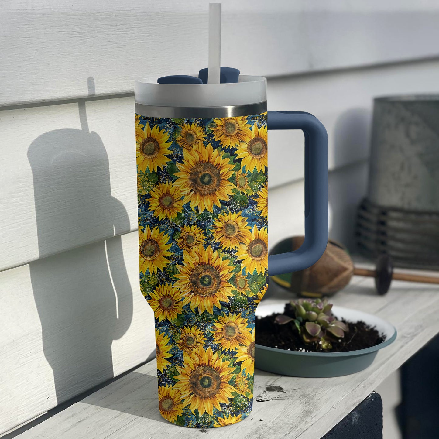 Shineful Tumbler Bright Sunflower Pattern