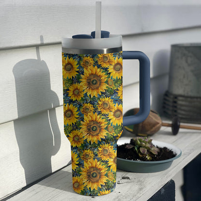 Shineful Tumbler Bright Sunflower Pattern