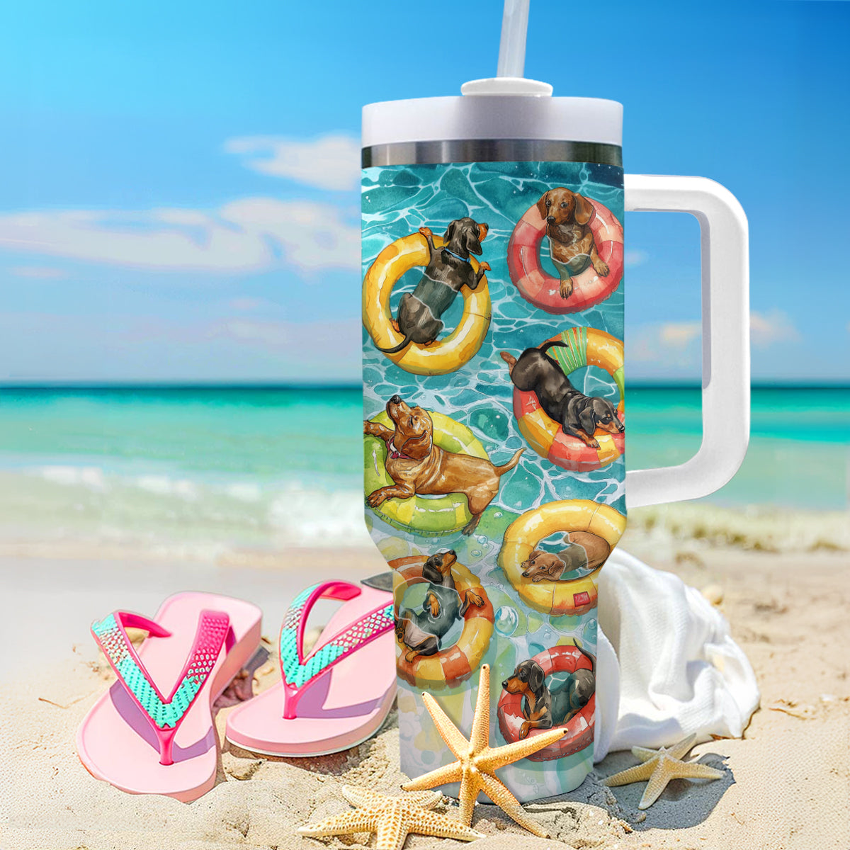 Shineful Tumbler Sausage Dog Splash