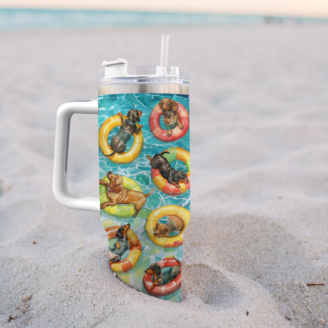 Shineful Tumbler Sausage Dog Splash