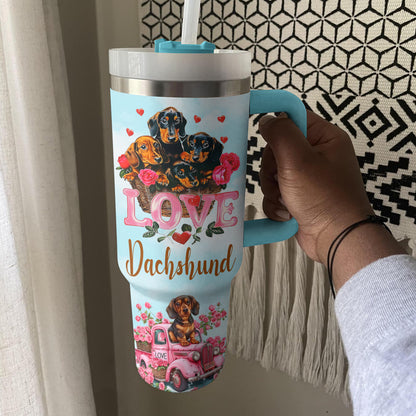 Shineful Tumbler Dachshund Basket of Love