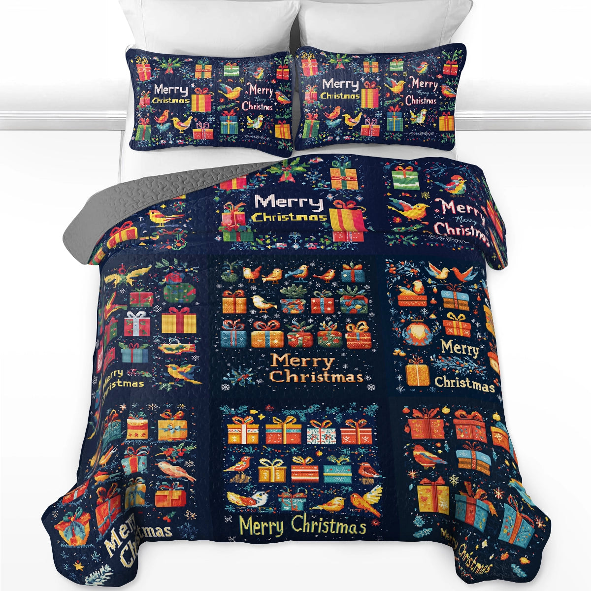 Shineful All Season Quilt 3-Piece Set Christmas Cheer Party