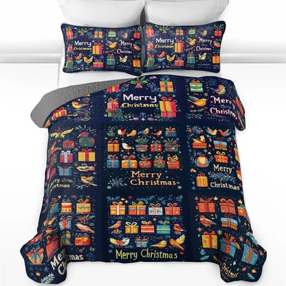 Shineful All Season Quilt 3-Piece Set Christmas Cheer Party