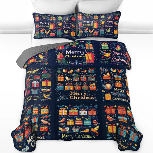 Shineful All Season Quilt 3-Piece Set Christmas Cheer Party