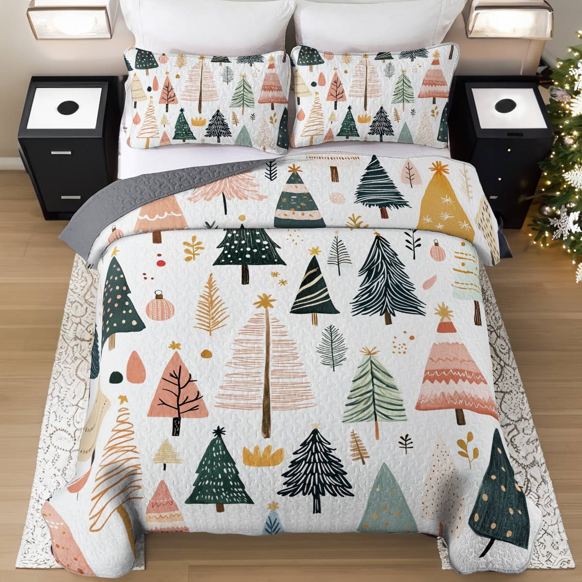 Shineful All Season Quilt 3-Piece Set Gentle Pines