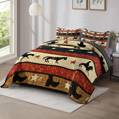 Shineful All Season Quilt 3-Piece Set Wild West Cowboy