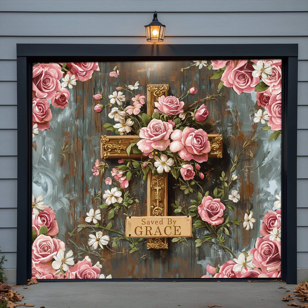 Shineful Garage Door Banner Decoration Saved The Grace