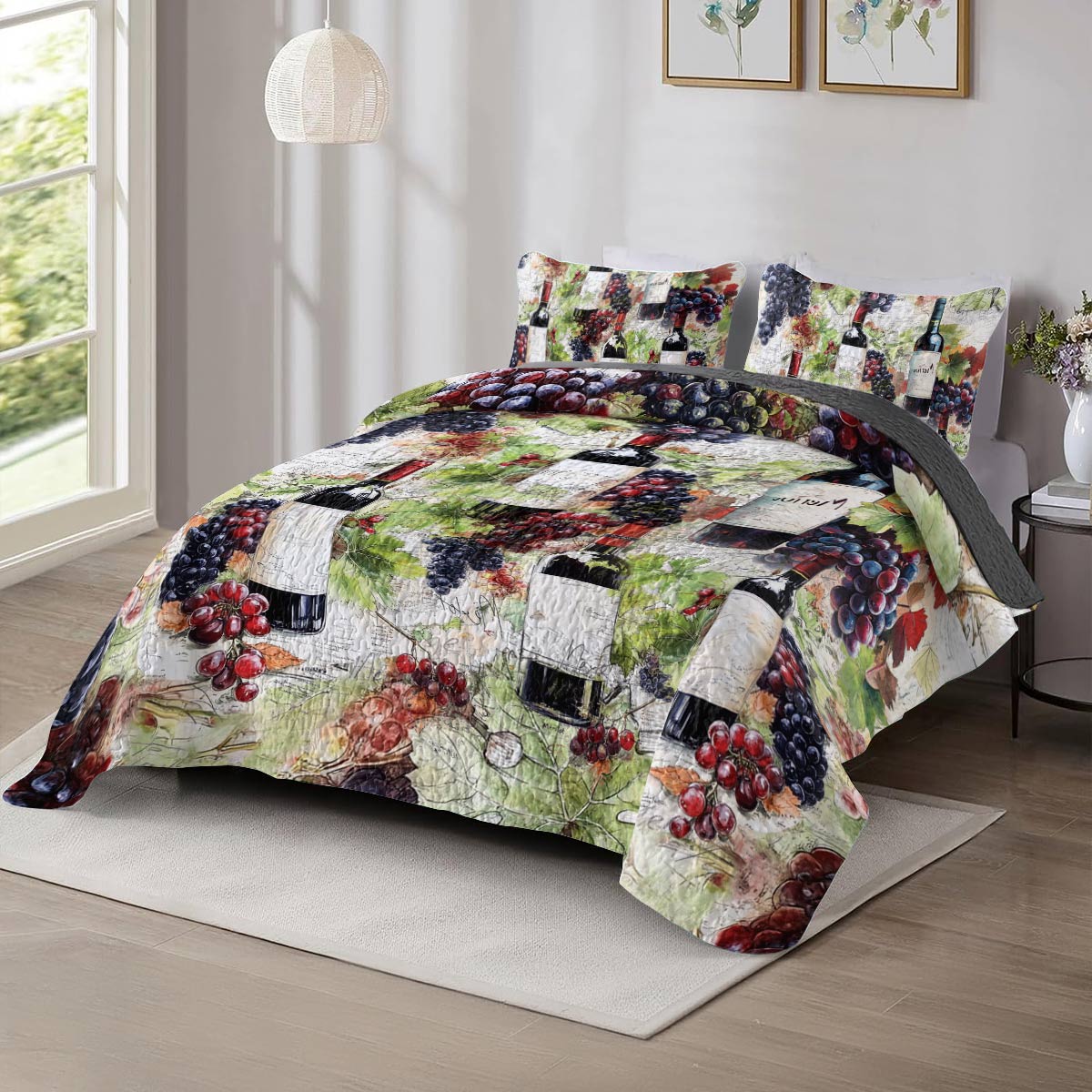 Shineful All Season Quilt 3-Piece Set Wine Bliss