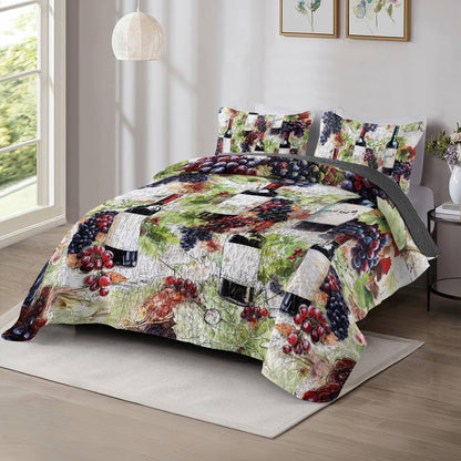 Shineful All Season Quilt 3-Piece Set Wine Bliss