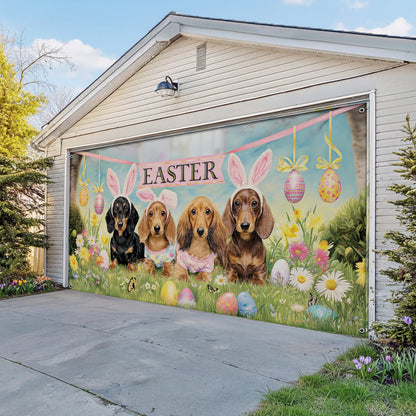 Shineful Garage Door Banner Decoration Cute Easter Dachshund