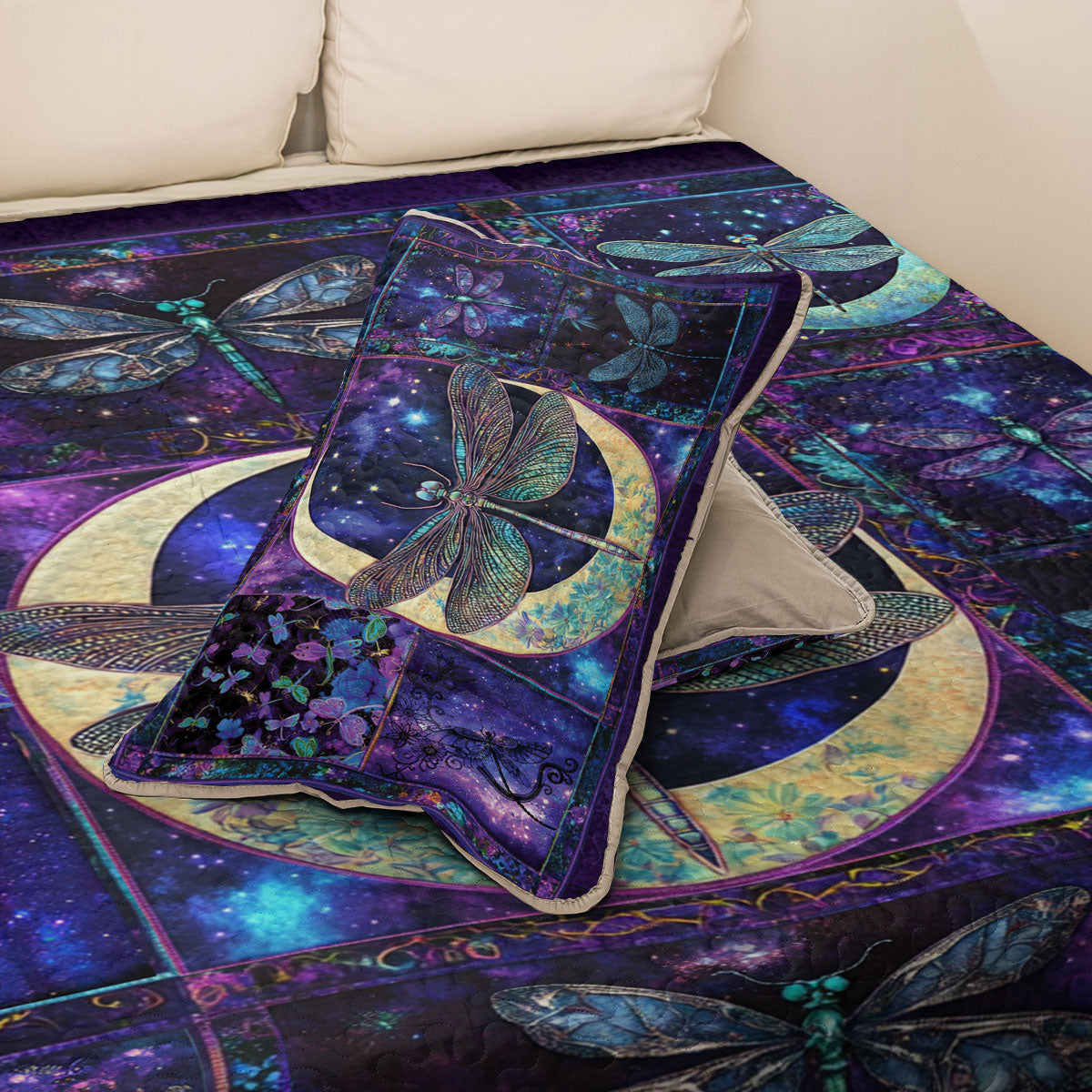 Shineful All Season Quilt 3-Piece Set Mystic Dragonfly