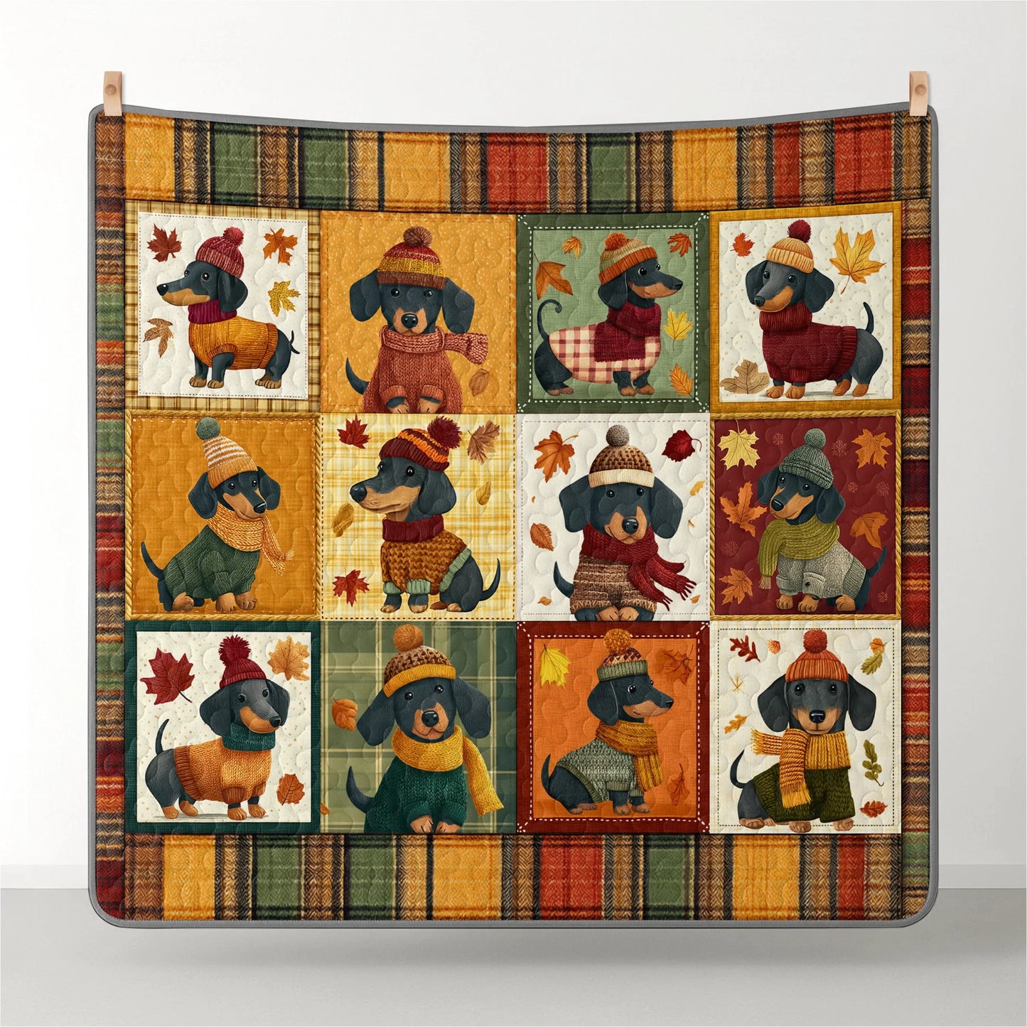 Shineful Quilt 3-Piece Set Snuggle Season Doxies