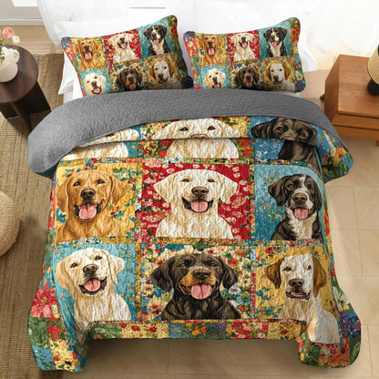 Shineful All Season Quilt 3-Piece Set Labrador Love
