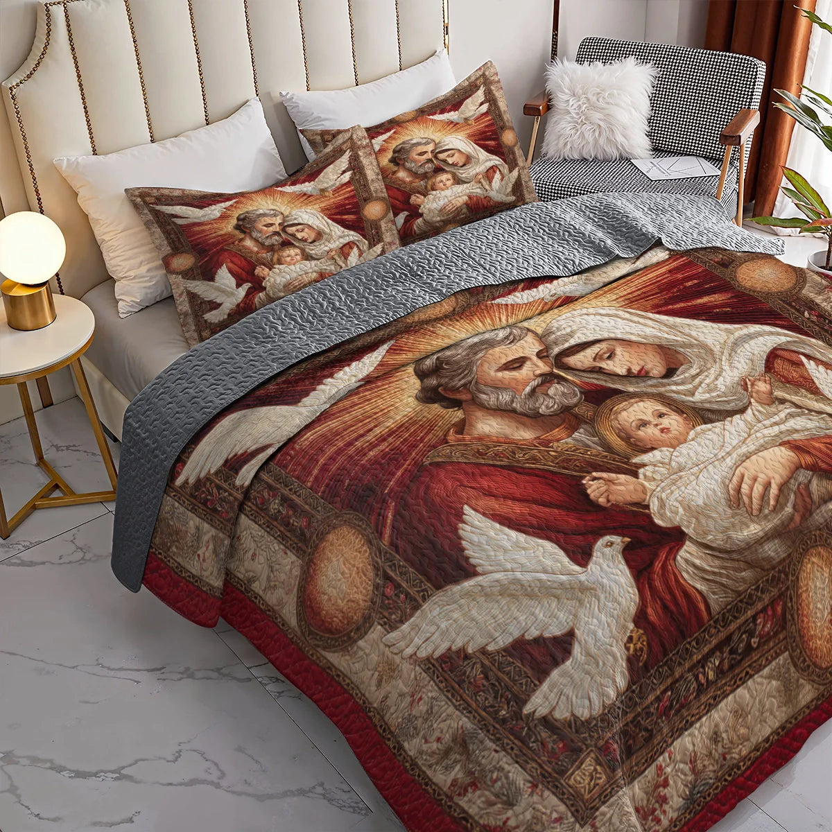 Shineful Quilt 3-Piece Set Light of the Holy Family