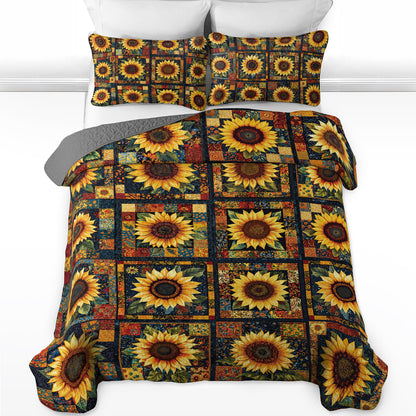Shineful All Season Quilt 3-Piece Set Sunflower Serenade