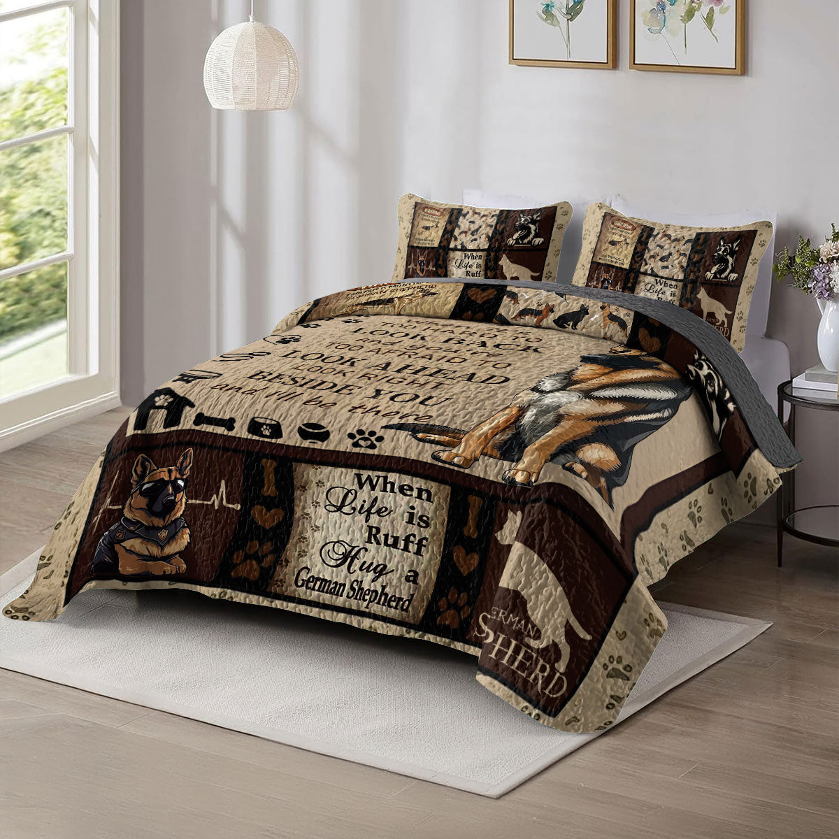 Shineful All Season Quilt 3-Piece Set Loyal Shepherd Comfort