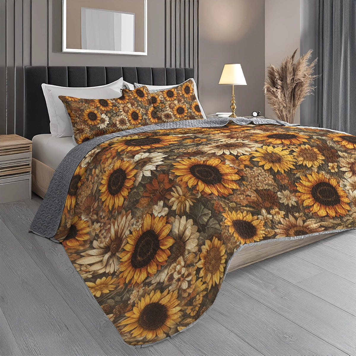 Shineful All Season Quilt 3-Piece Set - Sunflower Glow