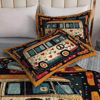 Shineful All Season Quilt 3-Piece Set - Peaceful Journey Hippie