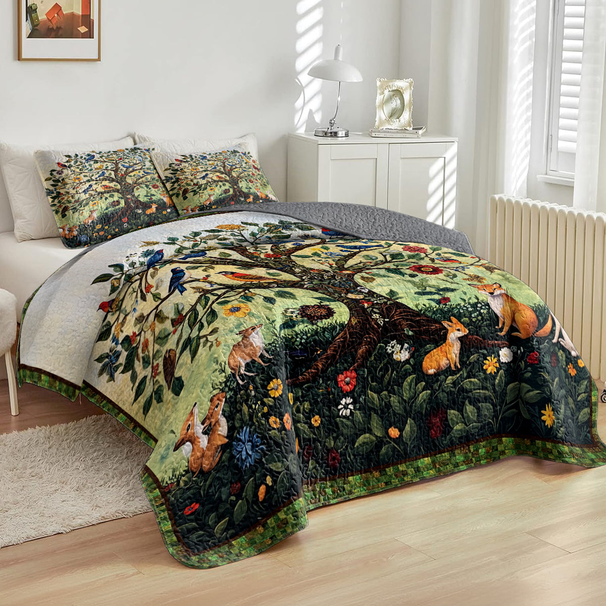 Shineful All Season Quilt 3-Piece Set Enchanted Forest Wildlife