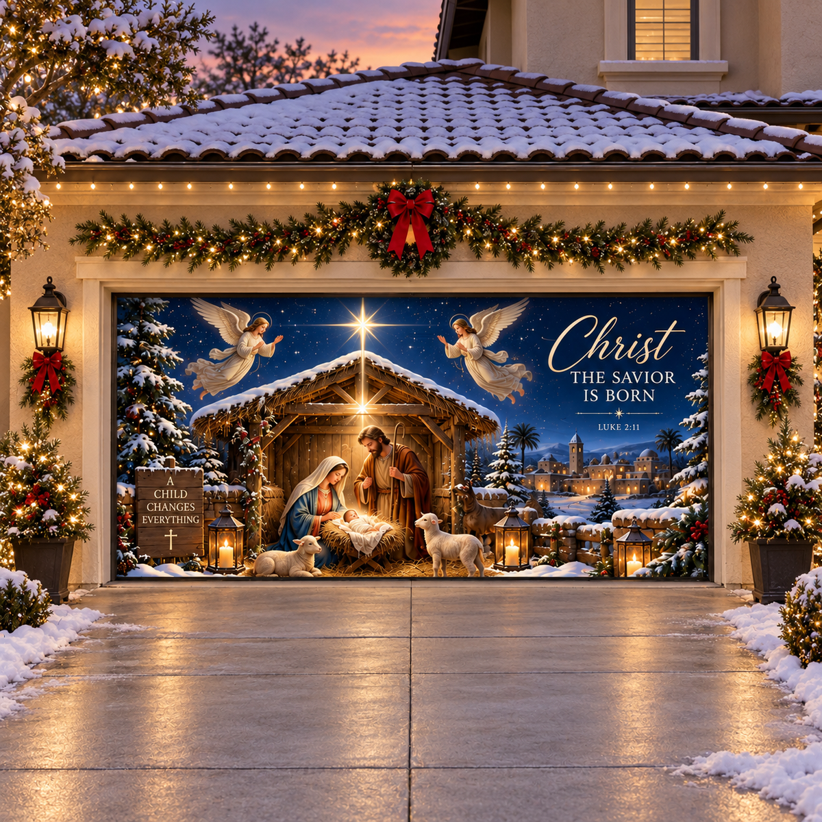 Shineful Bethlehem Star Garage Door Banner Decoration