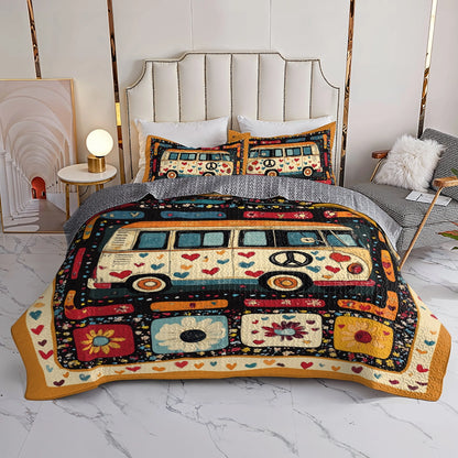 Shineful All Season Quilt 3-Piece Set - Peaceful Journey Hippie