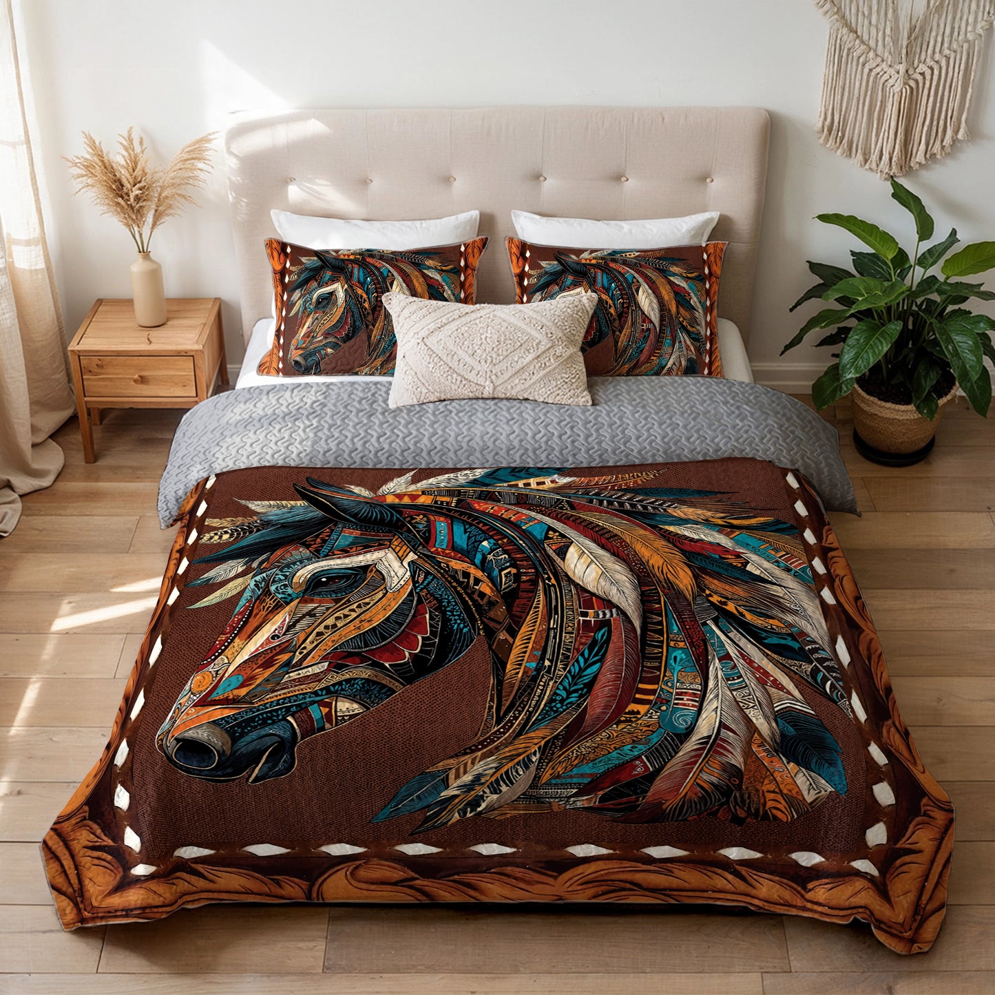 Shineful All Season Quilt 3-Piece Set Spirit of the Horse