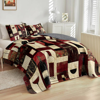 Shineful All Season Quilt 3-Piece Set Angelic Wine