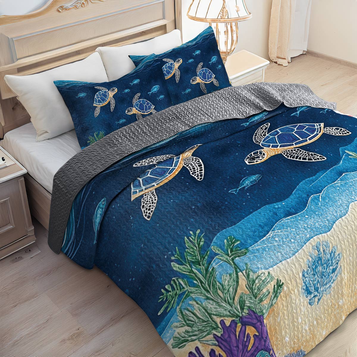 Shineful All Season Quilt 3-Piece Set Beach Bliss
