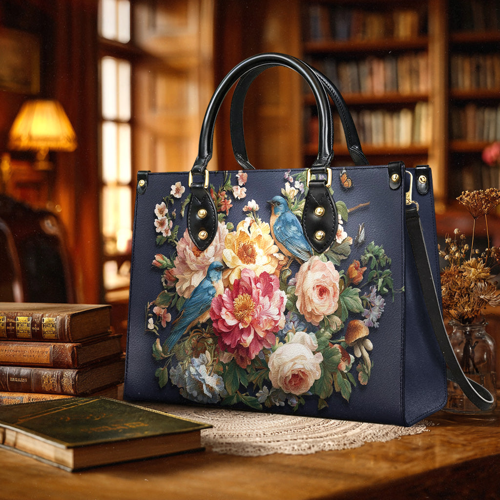 Shineful Leather Bag Midnight Bluebird Garden