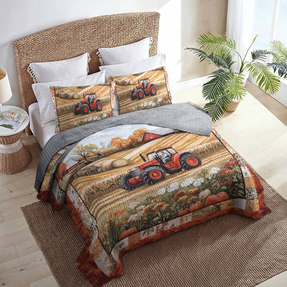 Shineful All Season Quilt 3-Piece Set - Farmer Autumn Harvest