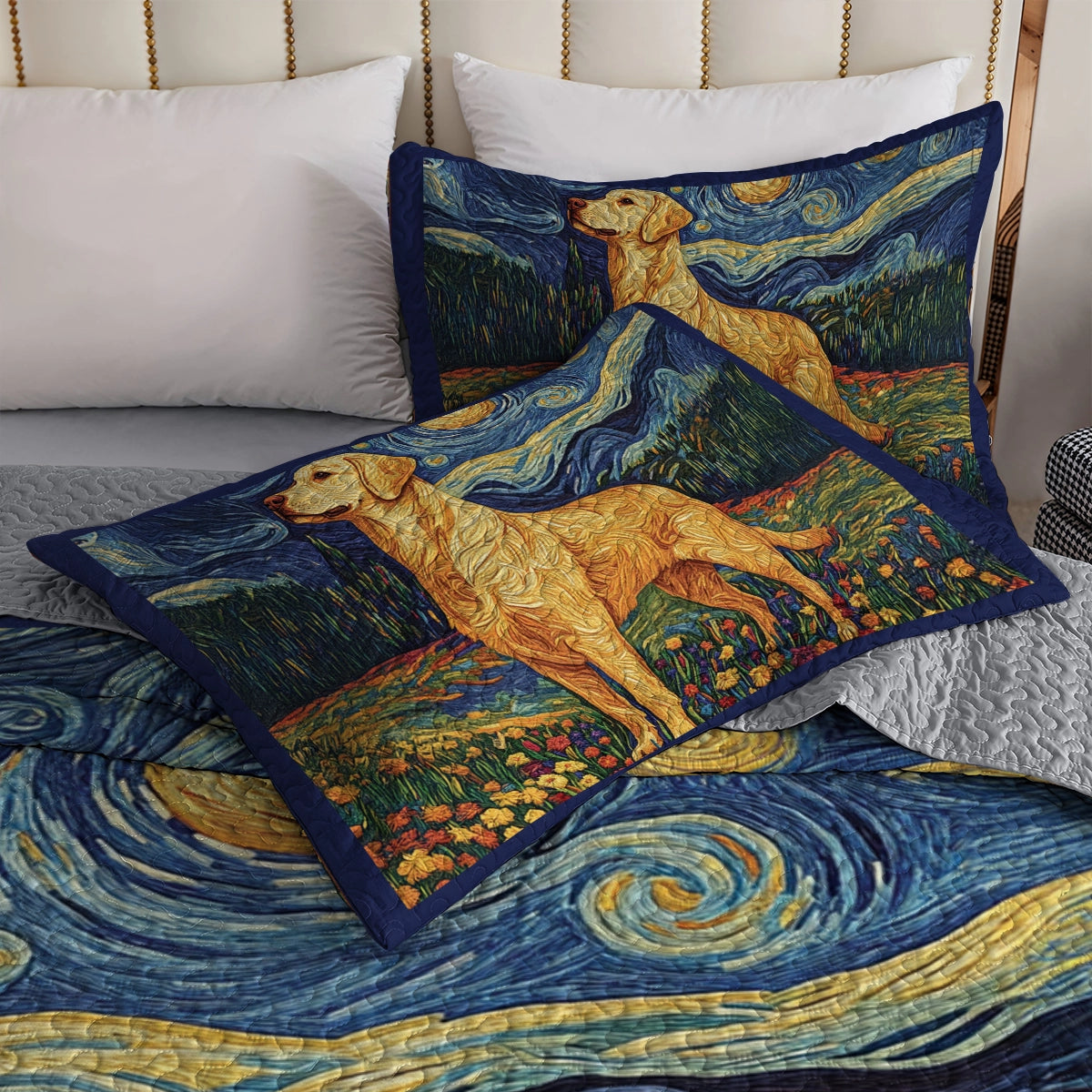 Shineful All Season Quilt 3-Piece Set - Wishing on a Star with My Labrador