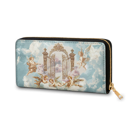Shineful Leather Clutch Purse With Wristlet Strap Handle Heaven’s Gate