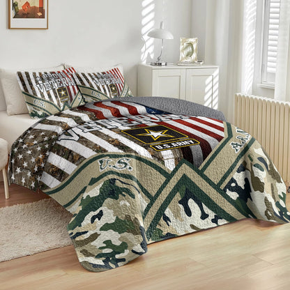 Shineful All Season Quilt 3-Piece Set American Veteran Pride