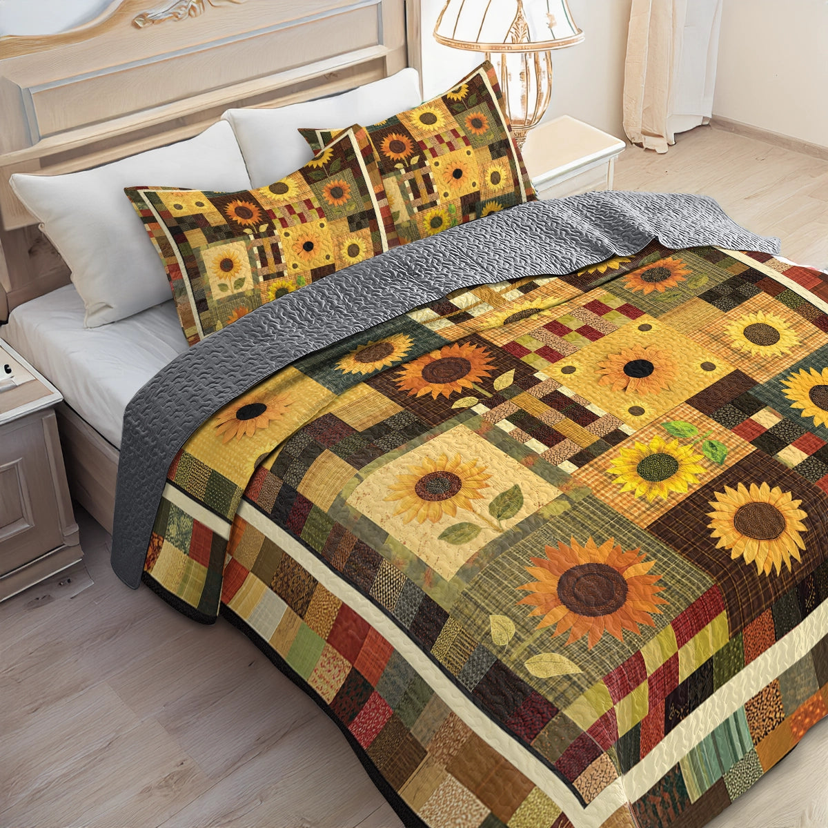 Shineful All Season Quilt 3-Piece Set - Sunflower Sunshine Harvest