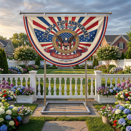 Shineful Decorative Fan Flag Personalized Patriotic Crest