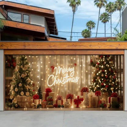 Shineful Garage Door Banner Decoration Golden Holiday Glow