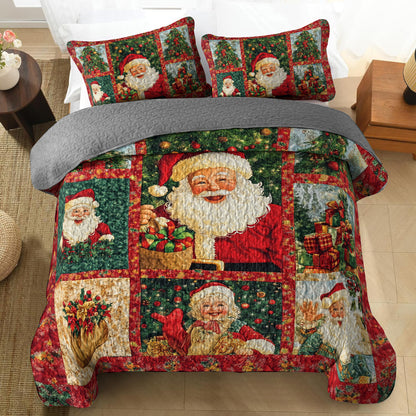 Shineful All Season Quilt 3-Piece Set Santa Claus